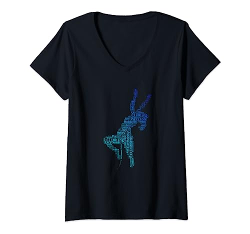 Damen Boulder Kletterer Klettern Damen Bouldern T-Shirt mit V-Ausschnitt Damen Boulder Kletterer Klettern Damen Bouldern T-Shirt mit V-Ausschnitt von Klettern Boulder Climber Bouldering Damen Outfits