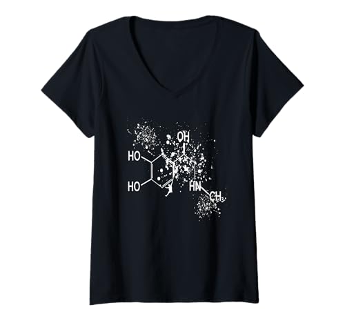 Damen Dopamin Molekül Kletterer Wissenschaft Humor T-Shirt mit V-Ausschnitt Damen Dopamin Molekül Kletterer Wissenschaft Humor T-Shirt mit V-Ausschnitt von Klettern Chemie Liebhaber Boulder Fans
