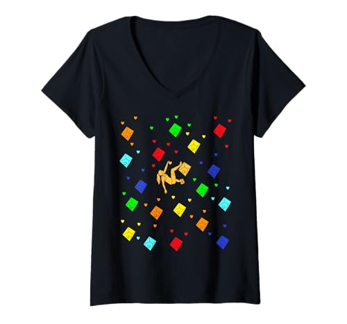 Damen Klettern Bouldern Bergsteigen Klettererin Frauen Kletterer T-Shirt mit V-Ausschnitt Damen Klettern Bouldern Bergsteigen Klettererin Frauen Kletterer T-Shirt mit V-Ausschnitt von Klettern Sport Freizeit Ausrüstung Geschenke Shirt