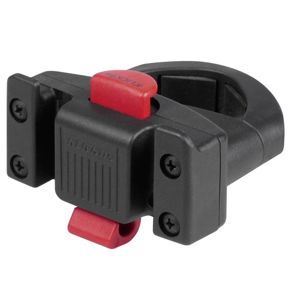KlickFix Fahrradkorb KLICKfix Lenkeradapter Caddy Oversize, schwarz-rot, für senkrechte Roh von KlickFix
