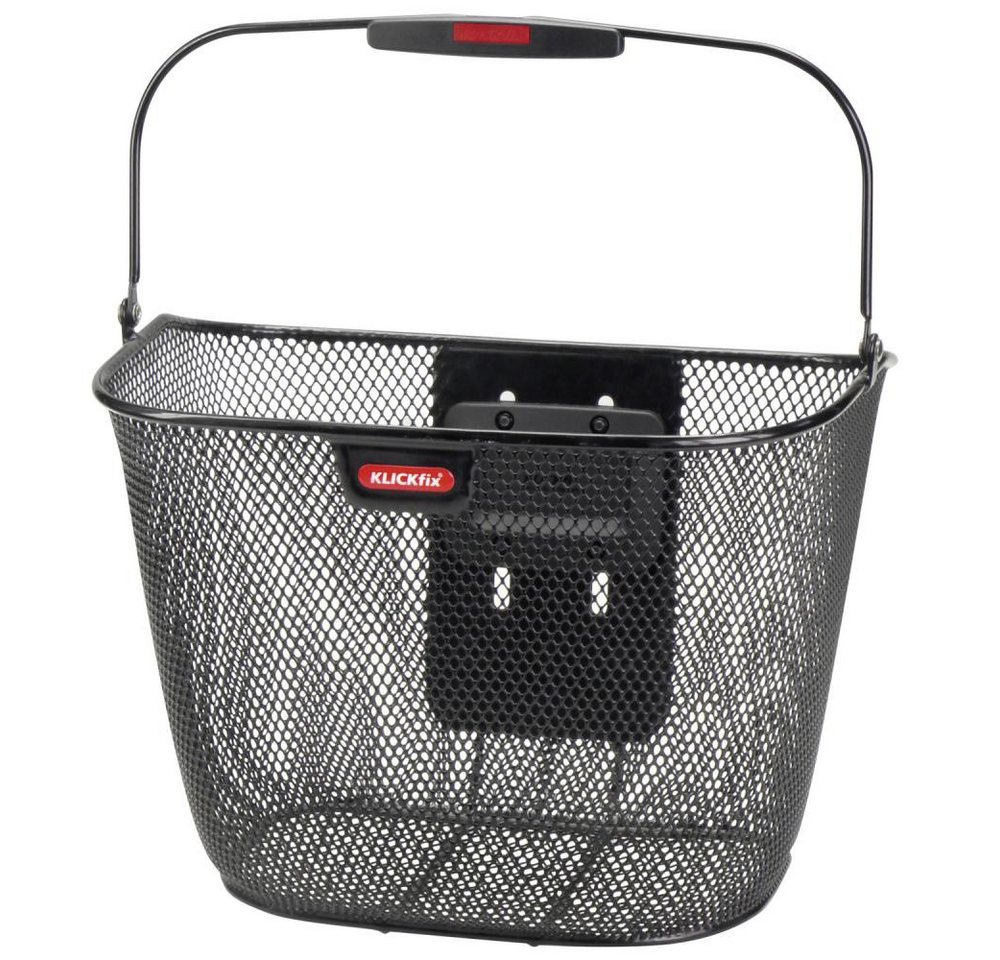 KlickFix Fahrradkorb Klickfix Lenkerkorb Uni Plus schwarz höhenverstellbar 26x27x35 cm von KlickFix