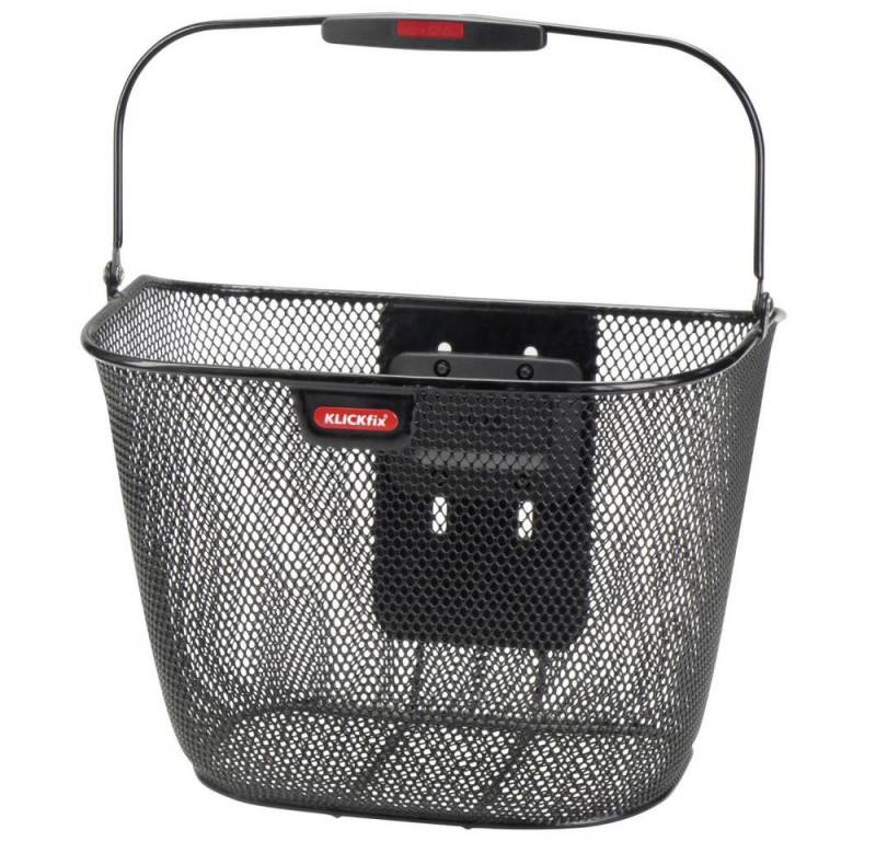 KlickFix Fahrradkorb Klickfix Lenkerkorb Uni Plus schwarz höhenverstellbar 26x27x35 cm von KlickFix