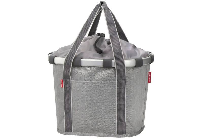 KlickFix Fahrradkorb reisenthel Bikebasket 15 - Lenkerkorb 35 cm (heringbone grey) von KlickFix