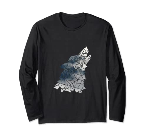 Wolf Herren Silhouette Tiermotiv Umweltschutz Owo Germanen Langarmshirt von Klimaschutz Wolf Motiv Wikinger Odin