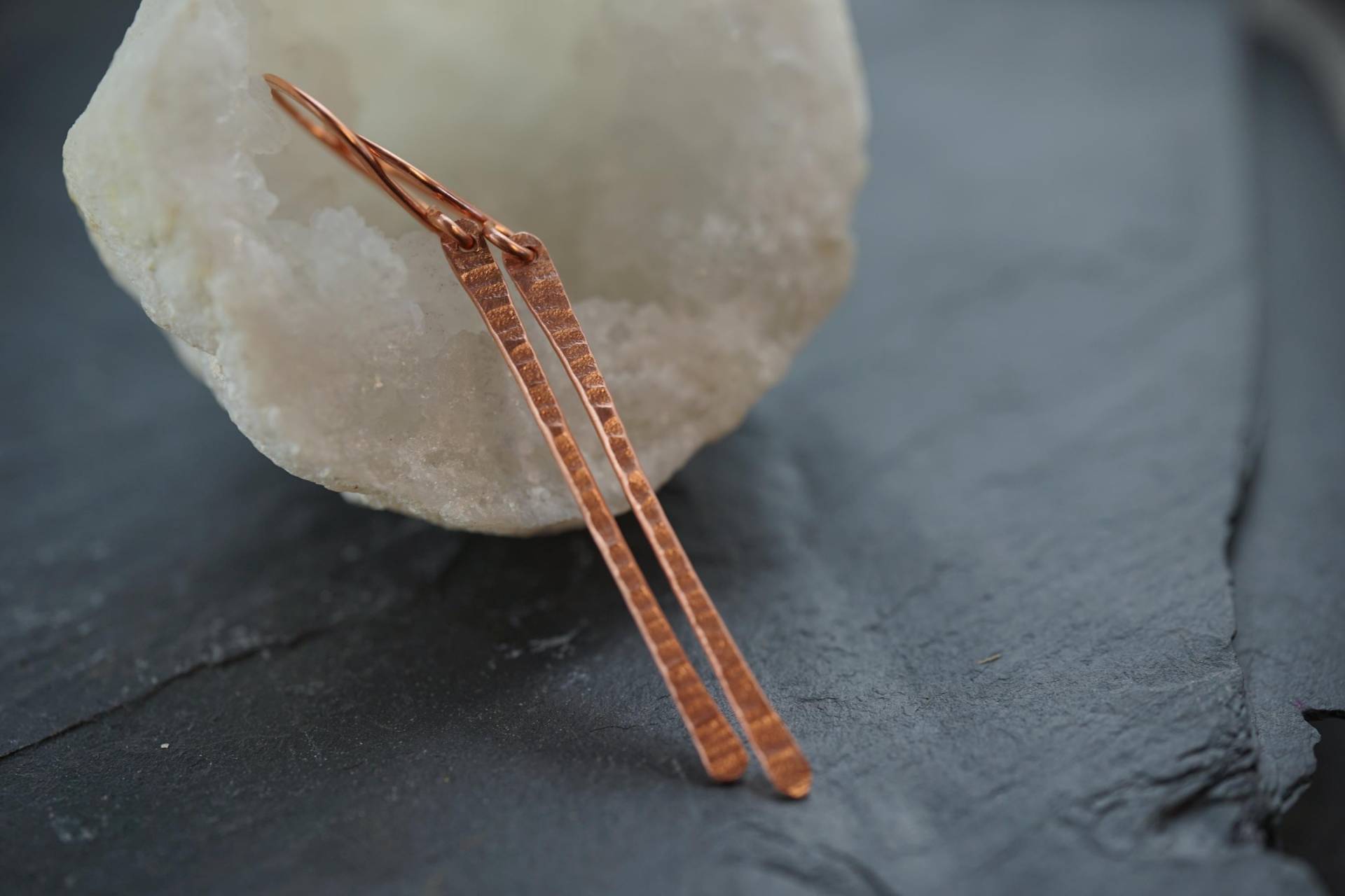 Handgemachte Hängeohrringe Aus Reinem Kupfer, Ohrschmuck Zur Gewandung, Ohrringe Geschenk Frau Freundin, Kupferschmuck, Hammerschlag von KlimmBimm