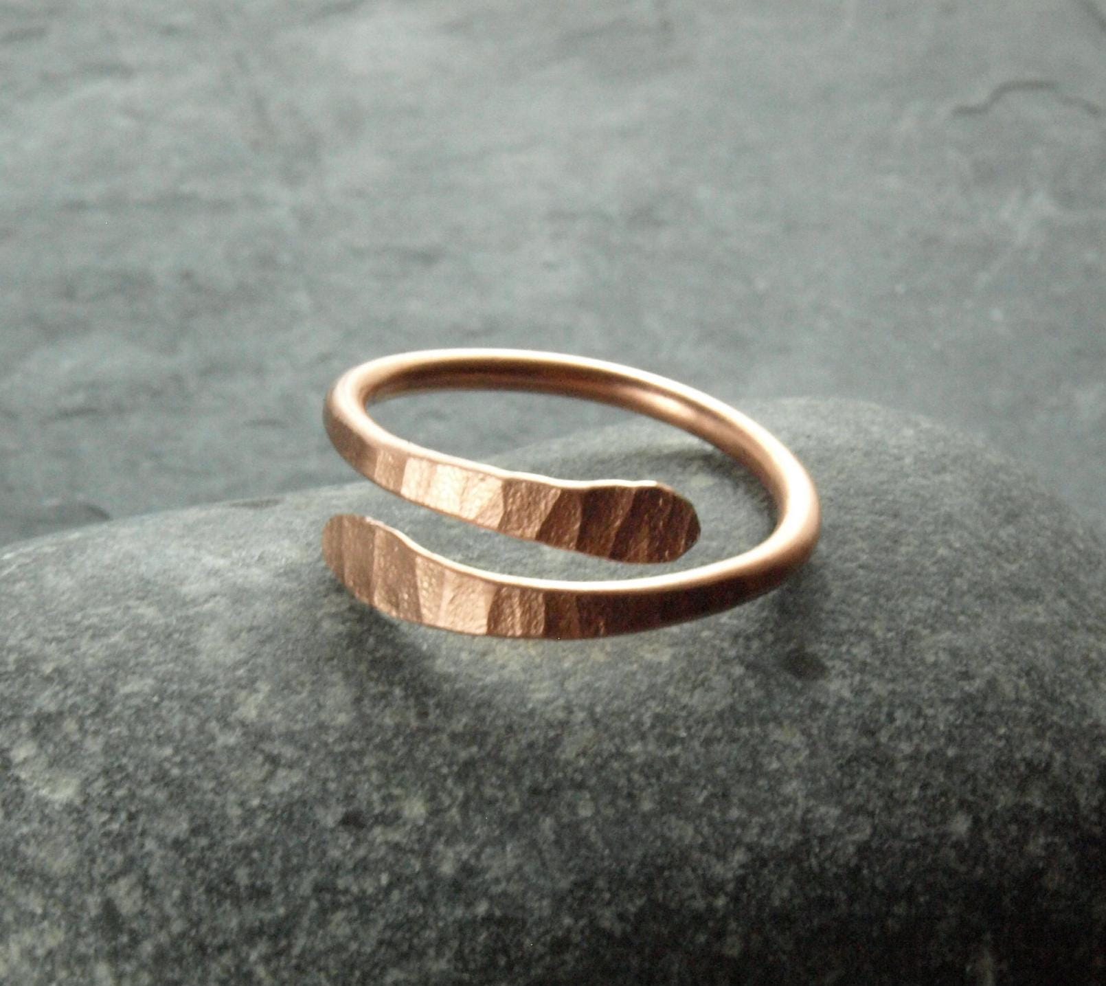 Ring, Verstellbar, Vorsteckring, Kupferring, Gehämmert Auswahl Kupferschmuck von KlimmBimm