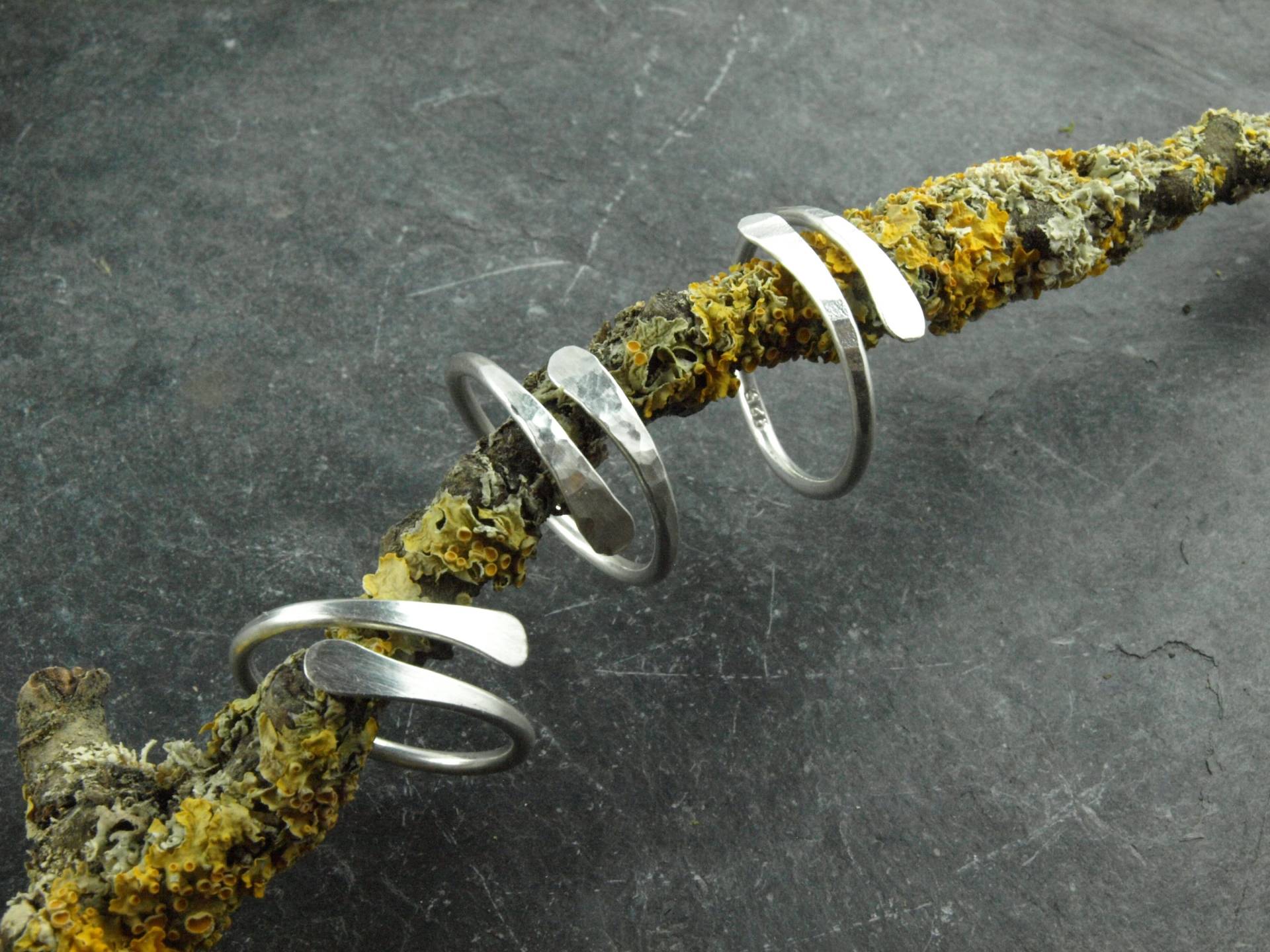 Ring Silber, Hammerschlag, Verlobung, Geschenk, Verstellbare Ringe, Stapelring, Vorsteckring, Glatte Ringe, Ring Mit Muster von KlimmBimm