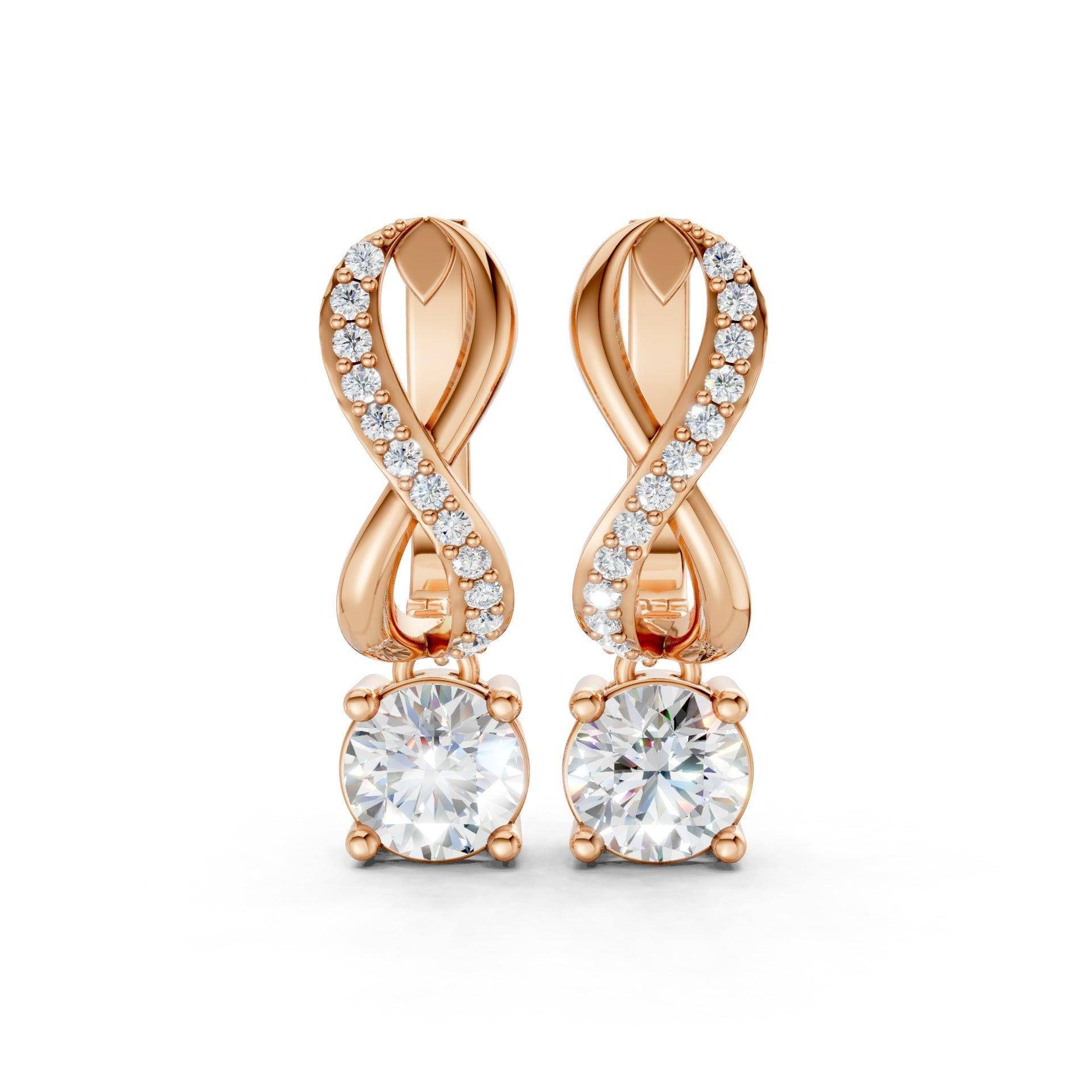 Unendlich Umarmung Diamant 2.18 Ct Ohrringe von KlingJewels