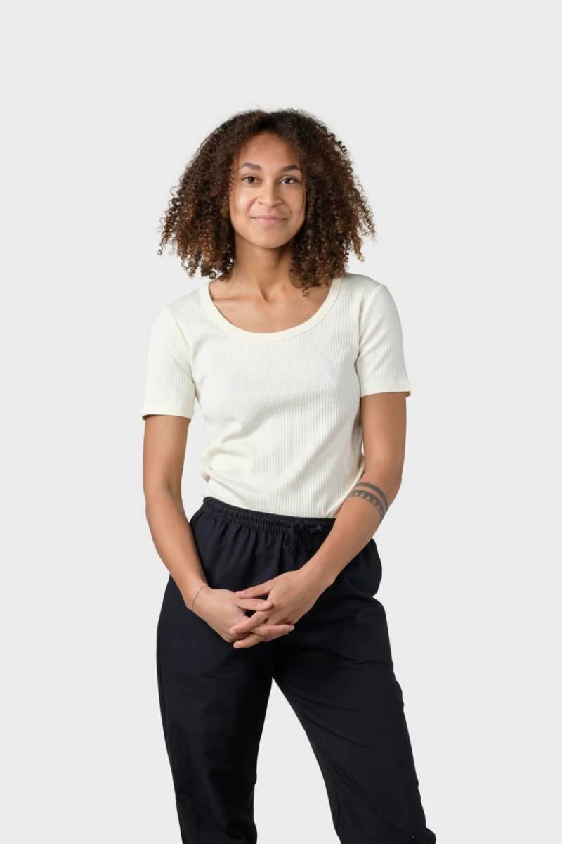 T-Shirt Rib Stripes Off White von Klitmøller Collective