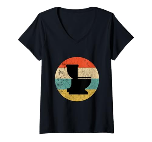 Damen Klempner Klo Toiletten Installateur WC Anlagenmechaniker T-Shirt mit V-Ausschnitt Damen Klempner Klo Toiletten Installateur WC Anlagenmechaniker T-Shirt mit V-Ausschnitt von Klo Installateur Toilette WC