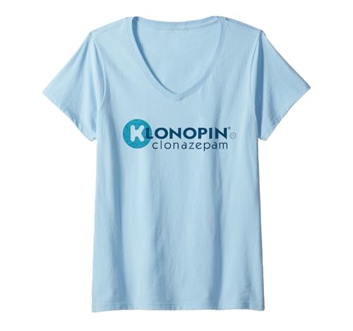 Damen Clonopin Clonazepam T-Shirt mit V-Ausschnitt Damen Clonopin Clonazepam T-Shirt mit V-Ausschnitt von Klonopin Clonazepam