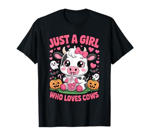 Nur EIN Mädchen, das Kühe liebt, süßes Kawaii-Halloween-Boba-Getränk T-Shirt Nur EIN Mädchen, das Kühe liebt, süßes Kawaii-Halloween-Boba-Getränk T-Shirt von Kloom