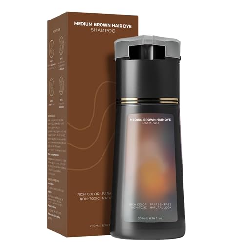 Novara Paris 3-in-1 Farb-Shampoo, sofortige Farbstoffe, natürliche Haarfarbe auf Pflanzenbasis, langanhaltende Haarfarbe, einfach zu verwenden, für Frauen und Männer (Braun) von Klortecer
