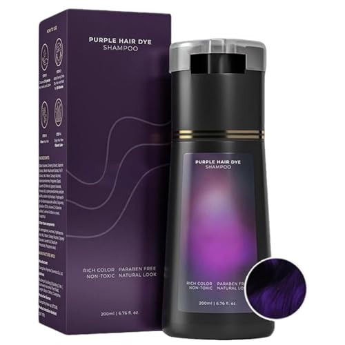 Novara Paris 3-in-1 Farb-Shampoo, sofortige Farbstoffe, natürliche Haarfarbe auf Pflanzenbasis, langanhaltende Haarfarbe, einfach zu verwenden, für Frauen und Männer (Violett) von Klortecer