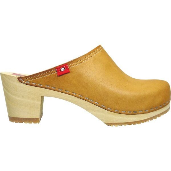 Klox 6 1/2 - Medium Heel Holzclog mit pflanzlich gegerbtem Leder von Klox