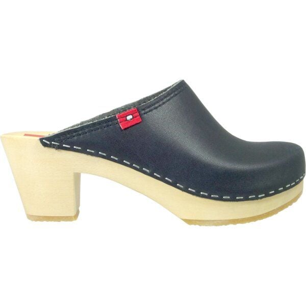 Klox 6 1/2 - Medium Heel Holzclog mit pflanzlich gegerbtem Leder von Klox