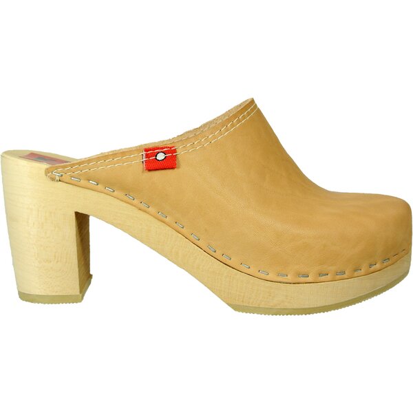 Klox New York - High Heel Holzclog mit pflanzlich gegerbtem Leder von Klox