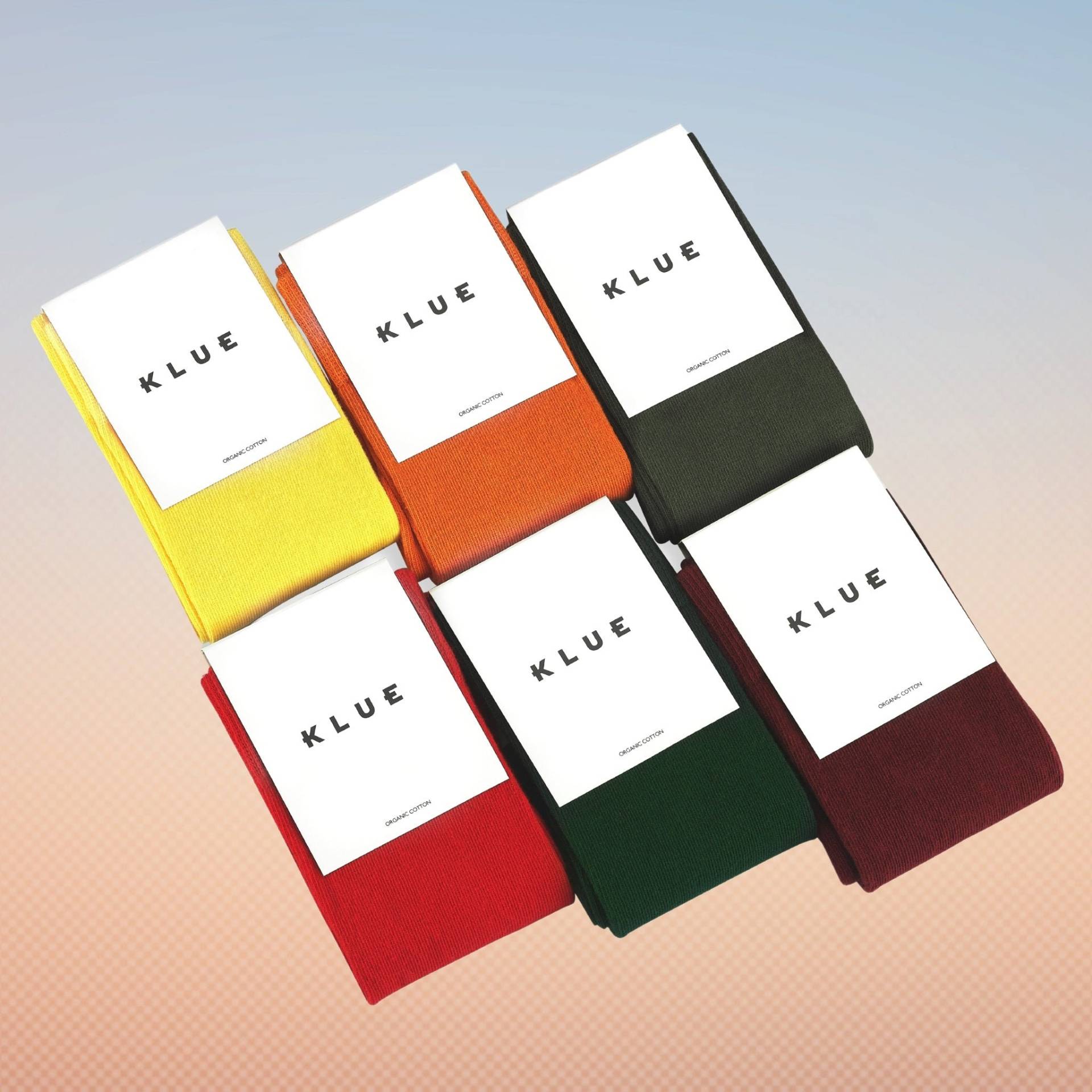 Bio-Baumwolle Bunte Feste Socken Packung X6 | Sonnenunterg von KlueSocks