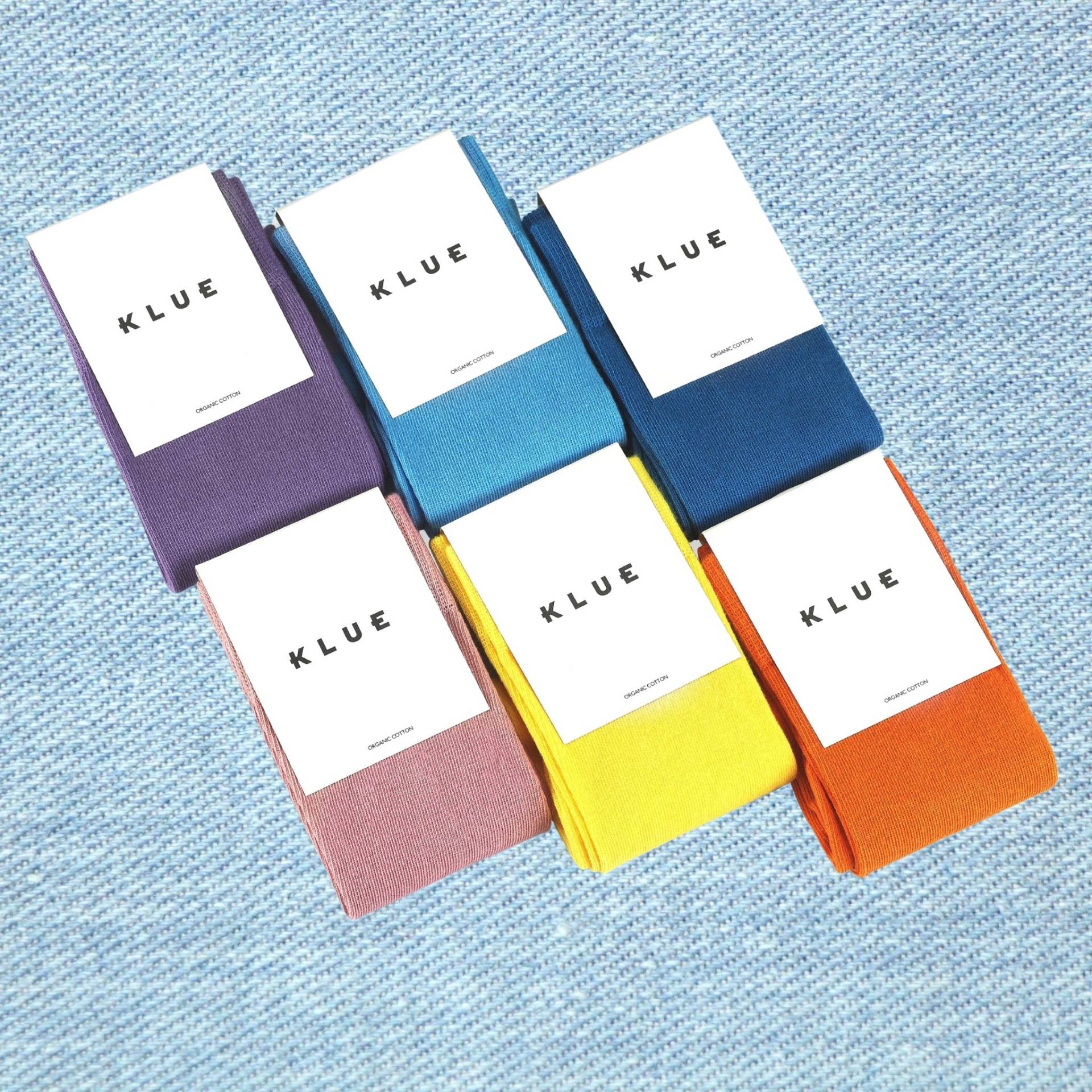 Bio-Baumwolle Bunte Feste Socken Packung X6 | Pastell von KlueSocks