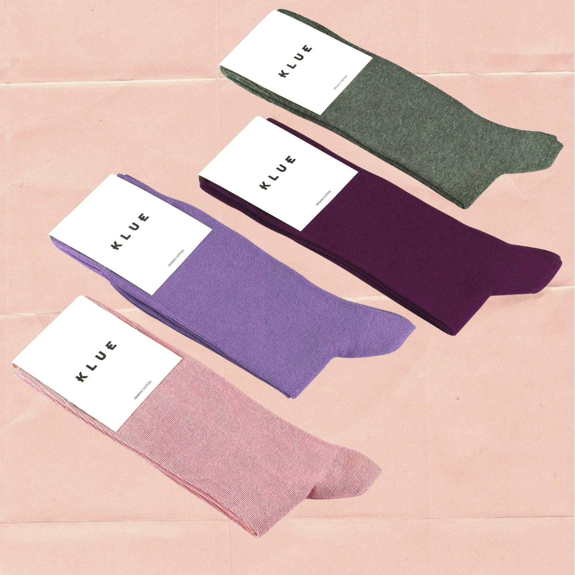 Klue Bunte Bio-Baumwolle Feste Socken-Pack X4 | Luft von KlueSocks