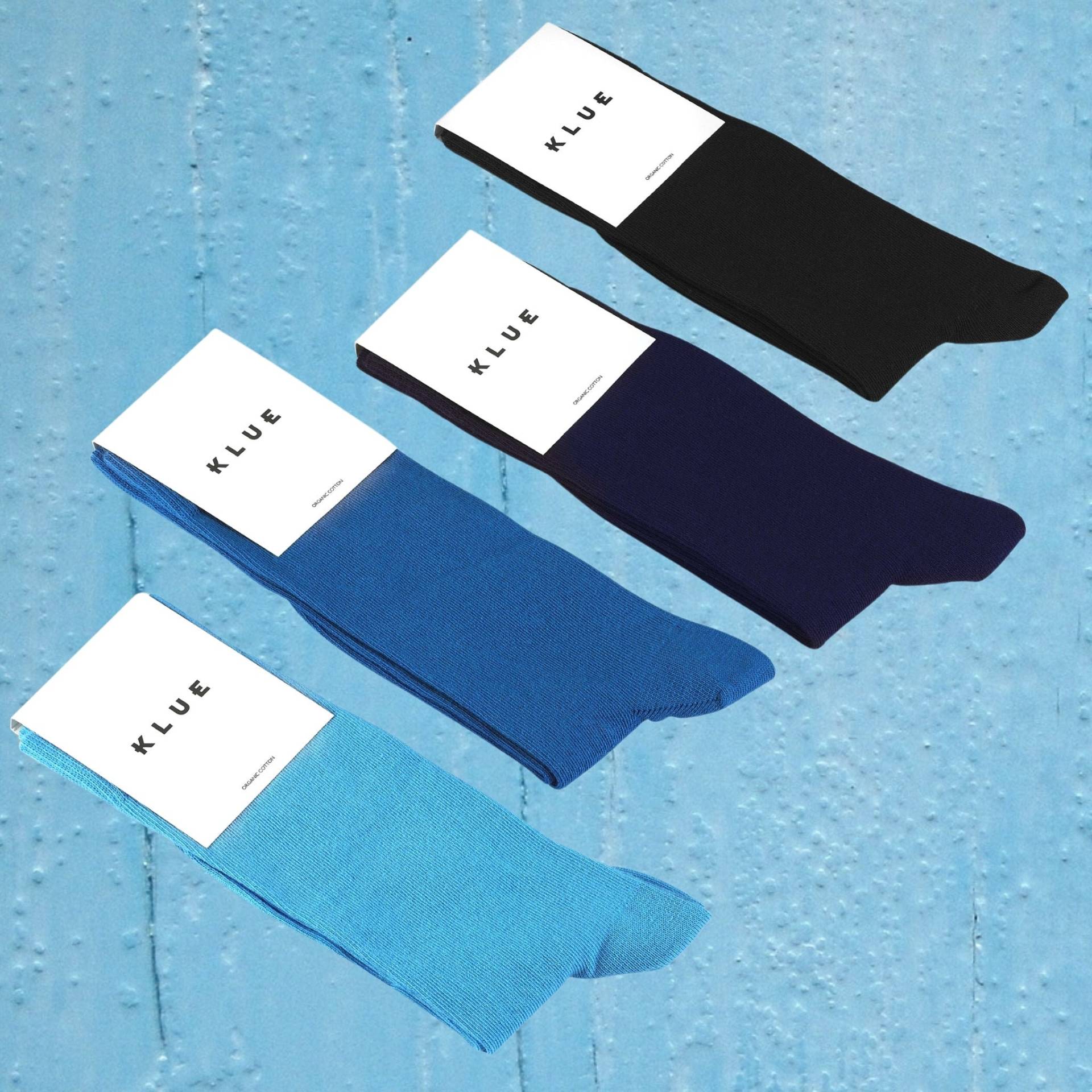 Klue Bunte Bio-Baumwolle Feste Socken-Pack X4 | Wasser von KlueSocks