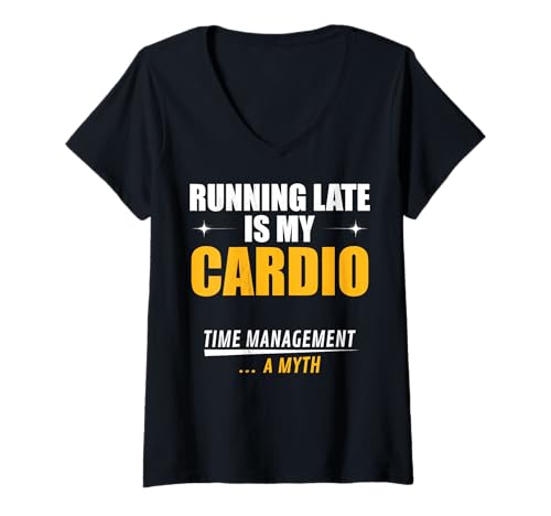 Damen Die Fristen zu verfolgen ist Mein Cardio. Zeitmanagement ... T-Shirt mit V-Ausschnitt Damen Die Fristen zu verfolgen ist Mein Cardio. Zeitmanagement ... T-Shirt mit V-Ausschnitt von Kluger Humor für selbstbewusste