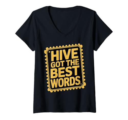 Damen Hive Got The Best Words Rechtschreibwettbewerbsstudent |- T-Shirt mit V-Ausschnitt Damen Hive Got The Best Words Rechtschreibwettbewerbsstudent |- T-Shirt mit V-Ausschnitt von Kluger Wortspiel Rechtschreibmeister