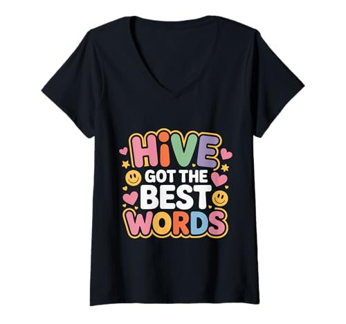 Damen Hive Got The Best Words Spelling Competition Student - T-Shirt mit V-Ausschnitt Damen Hive Got The Best Words Spelling Competition Student - T-Shirt mit V-Ausschnitt von Kluger Wortspiel Rechtschreibmeister