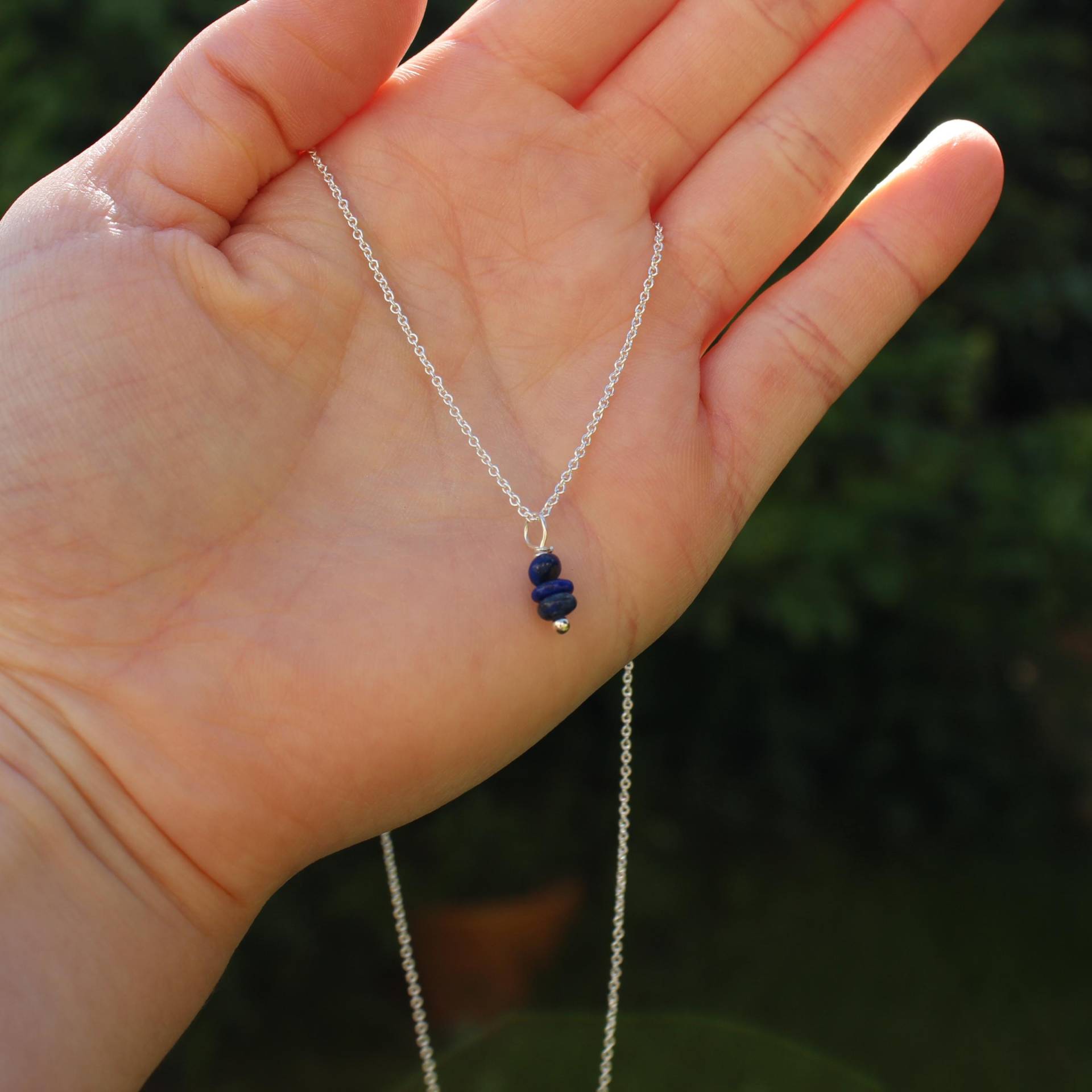 Lapis Lazuli Kette, Kette in Silber, Silber 925, Halskette Lapis Lazuli Kette, Kette in Silber, Silber 925, Halskette von Klunkerie