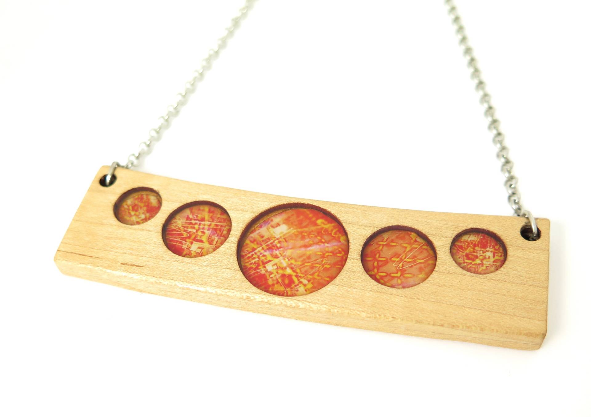 Seoul City Lights | Kirschholz, Kunstharz, Statement-Kette Seoul City Lights | Kirschholz, Kunstharz, Statement-Kette von Klusterbeeshop