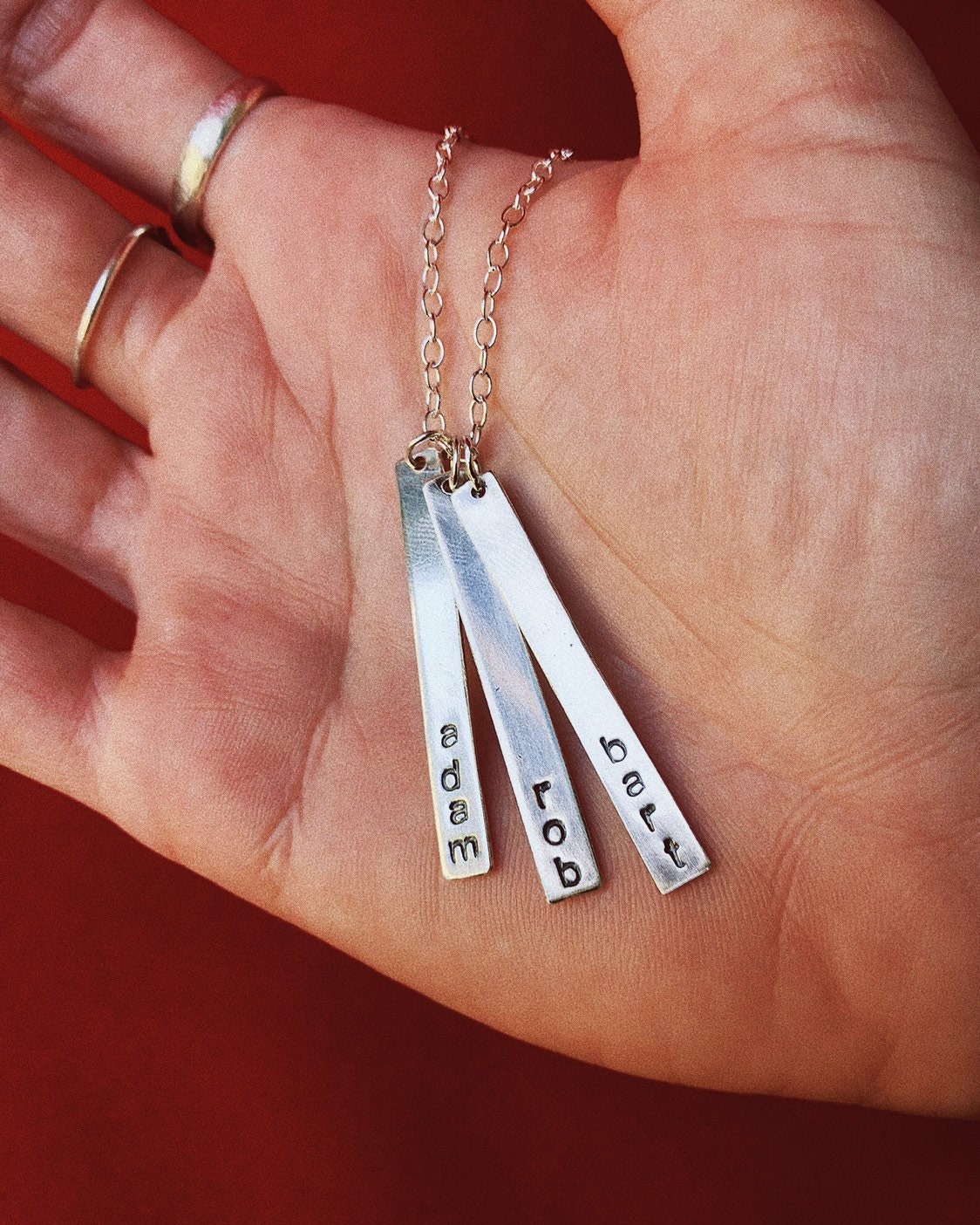 Name Bar Halskette | Sterling Silber Charm Name Bar Halskette | Sterling Silber Charm von KlyneJewelry