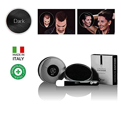 Kmax Scalp Shader - Haarpuder, Lidschatten für Haare, Foundation Deckende Kopfhaut, für einen Effekt Verdickung Haar und Anti-Wild Männer und Frauen - Packung von 35 gr - Braun Mittel von Kmax keratin maximization