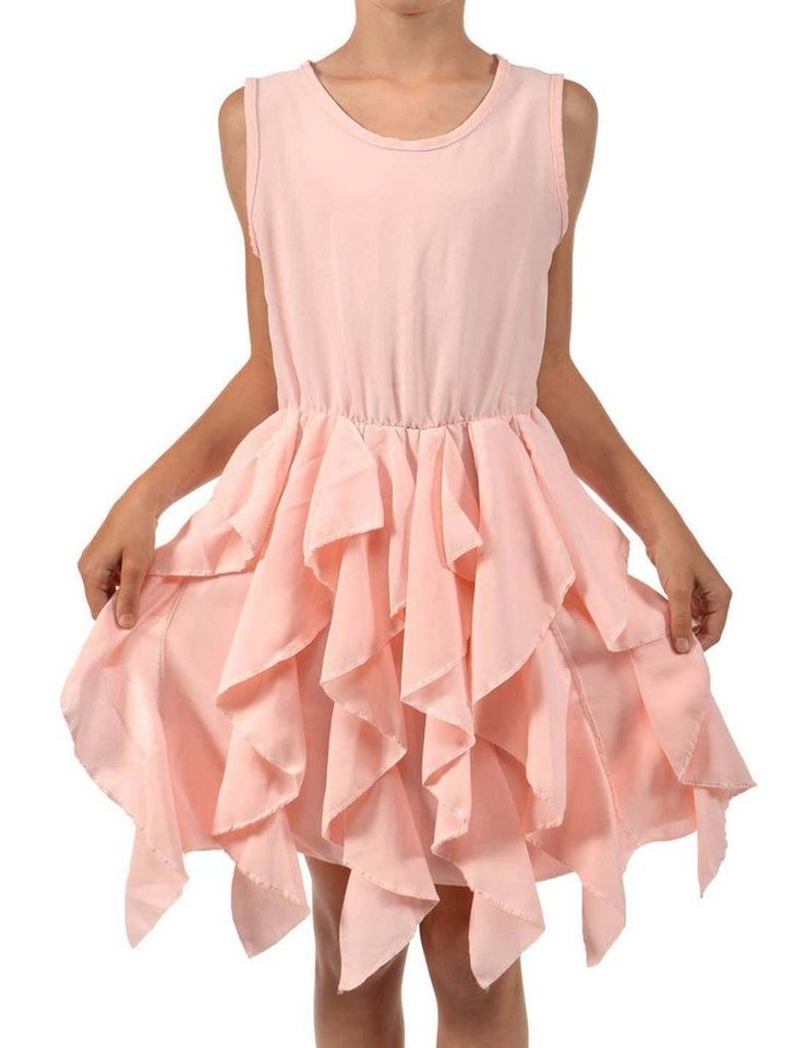 KMISSO Sommerkleid Mädchen Kleid breite Träger und Volants am Rock (1-tlg) bequem zu tragen von Kmisso