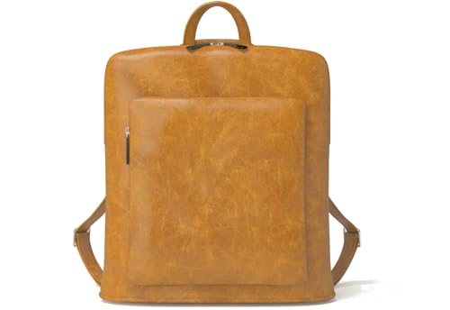 KMISSO Eleganter Damen Veganer Kunstleder Rucksack 30605 Gelb von KMISSO