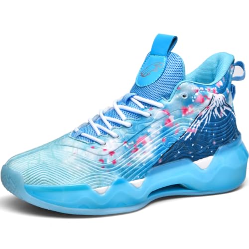Kmrlofiy Basketballschuhe Herren Sportschuhe Stoßdämpfung rutschfeste Hohe Basketballschuhe Männer Leichte Atmungsaktive Turnschuhe Laufschuhe Freizeitschuhe Sneaker (Sneaker-17, 36EU) von Kmrlofiy