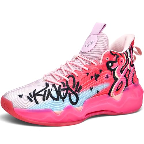 Kmrlofiy Basketballschuhe Herren Sportschuhe Stoßdämpfung rutschfeste Hohe Basketballschuhe Männer Leichte Atmungsaktive Turnschuhe Laufschuhe Freizeitschuhe Sneaker (Sneaker-18, 37EU) von Kmrlofiy