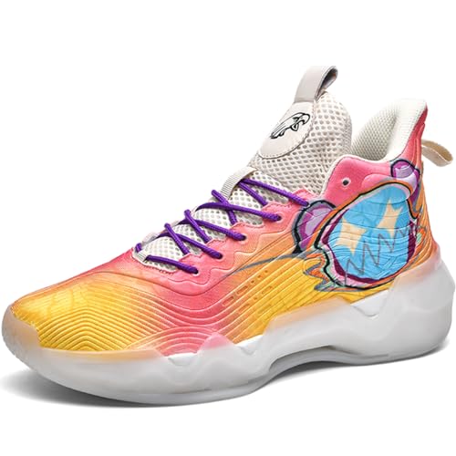 Kmrlofiy Basketballschuhe Herren Sportschuhe Stoßdämpfung rutschfeste Hohe Basketballschuhe Männer Leichte Atmungsaktive Turnschuhe Laufschuhe Freizeitschuhe Sneaker (Sneaker-19, 37EU) von Kmrlofiy