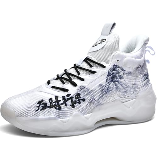 Kmrlofiy Basketballschuhe Herren Sportschuhe Stoßdämpfung rutschfeste Hohe Basketballschuhe Männer Leichte Atmungsaktive Turnschuhe Laufschuhe Freizeitschuhe Sneaker (Sneaker-20, 42EU) von Kmrlofiy