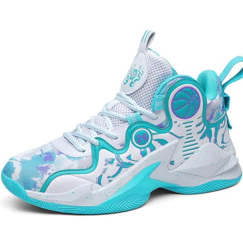 Kmrlofiy Basketballschuhe Herren Sportschuhe Stoßdämpfung rutschfeste Hohe Basketballschuhe Männer Leichte Atmungsaktive Turnschuhe Laufschuhe Freizeitschuhe Sneaker (Sneaker-23, 46EU) von Kmrlofiy