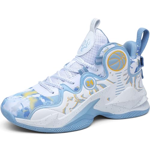 Kmrlofiy Basketballschuhe Herren Sportschuhe Stoßdämpfung rutschfeste Hohe Basketballschuhe Männer Leichte Atmungsaktive Turnschuhe Laufschuhe Freizeitschuhe Sneaker (Sneaker-26, 45EU) von Kmrlofiy