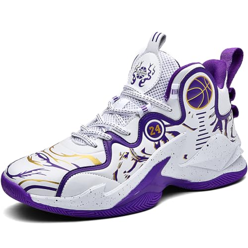 Kmrlofiy Basketballschuhe Herren Sportschuhe Stoßdämpfung rutschfeste Hohe Basketballschuhe Männer Leichte Atmungsaktive Turnschuhe Laufschuhe Freizeitschuhe Sneaker (Sneaker-29, 45EU) von Kmrlofiy
