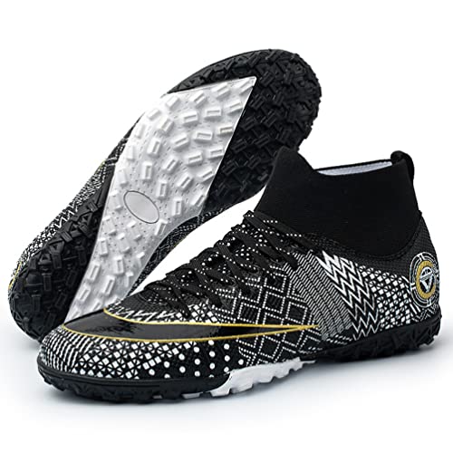 Kmrlofiy Fußballschuhe Herren High Top Spike Cleats Fussballschuhe Kinder Professionelle Outdoor Athletics Fußballschuhe Schnürsenkel Junge Trainingsschuhe Sportschuhe Wettkampf (11 RT, 32EU) von Kmrlofiy