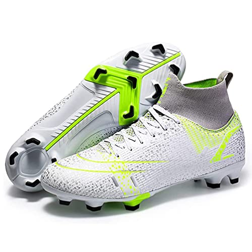 Kmrlofiy Fußballschuhe Herren High Top Spike Cleats Fussballschuhe Kinder Professionelle Outdoor Athletics Fußballschuhe Schnürsenkel Junge Trainingsschuhe Sportschuhe Wettkampf (35EU) von Kmrlofiy