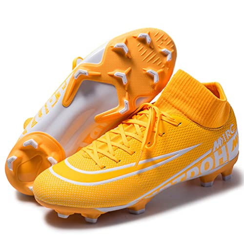 Kmrlofiy Fußballschuhe Herren High Top Spike Cleats Fussballschuhe Kinder Professionelle Outdoor Athletics Fußballschuhe Schnürsenkel Junge Trainingsschuhe Sportschuhe Wettkampf (35EU) von Kmrlofiy