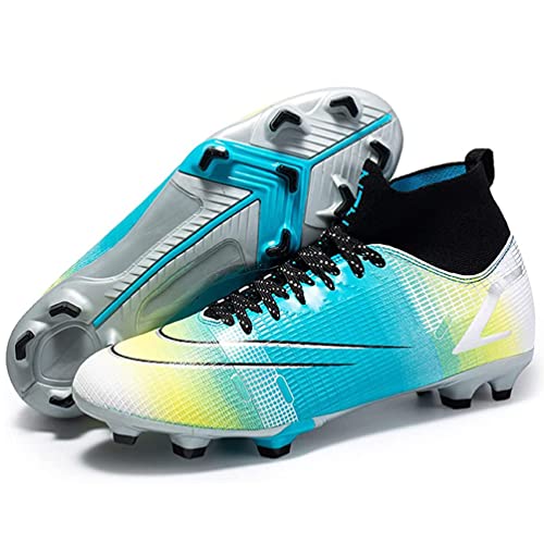 Kmrlofiy Fußballschuhe Herren High Top Spike Cleats Fussballschuhe Kinder Professionelle Outdoor Athletics Fußballschuhe Schnürsenkel Junge Trainingsschuhe Sportschuhe Wettkampf (37EU) von Kmrlofiy