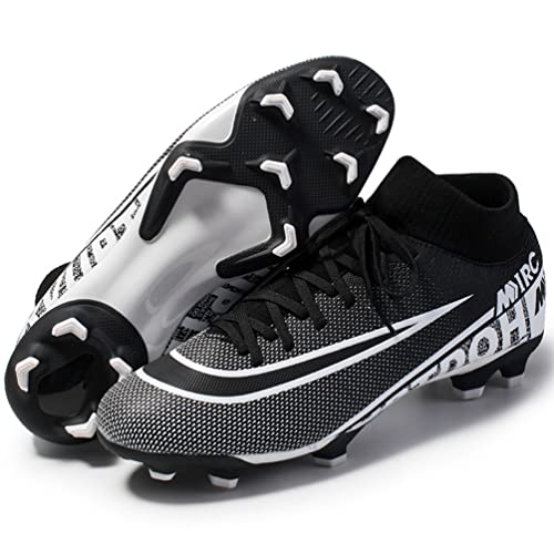 Kmrlofiy Fußballschuhe Herren High Top Spike Cleats Fussballschuhe Kinder Professionelle Outdoor Athletics Fußballschuhe Schnürsenkel Junge Trainingsschuhe Sportschuhe Wettkampf (37EU) von Kmrlofiy