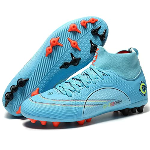 Kmrlofiy Fußballschuhe Herren High Top Spike Cleats Fussballschuhe Kinder Professionelle Outdoor Athletics Fußballschuhe Schnürsenkel Junge Trainingsschuhe Sportschuhe Wettkampf (41EU) von Kmrlofiy