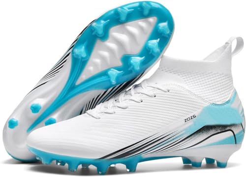 Kmrlofiy Fußballschuhe Herren Junge High Top Spike Microfaser Cleats Professionelle Fussballschuhe Outdoor Athletics Trainingsschuhe Wettkampf (AMG-J2, 38EU) von Kmrlofiy
