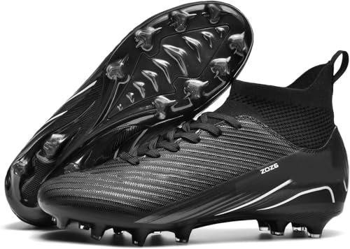 Kmrlofiy Fußballschuhe Herren Junge High Top Spike Microfaser Cleats Professionelle Fussballschuhe Outdoor Athletics Trainingsschuhe Wettkampf (AMG-J3, 46EU) von Kmrlofiy