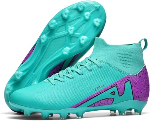 Kmrlofiy Fußballschuhe Herren Junge High Top Spike Microfaser Cleats Professionelle Fussballschuhe Outdoor Athletics Trainingsschuhe Wettkampf (KBA-K20, 38EU) von Kmrlofiy